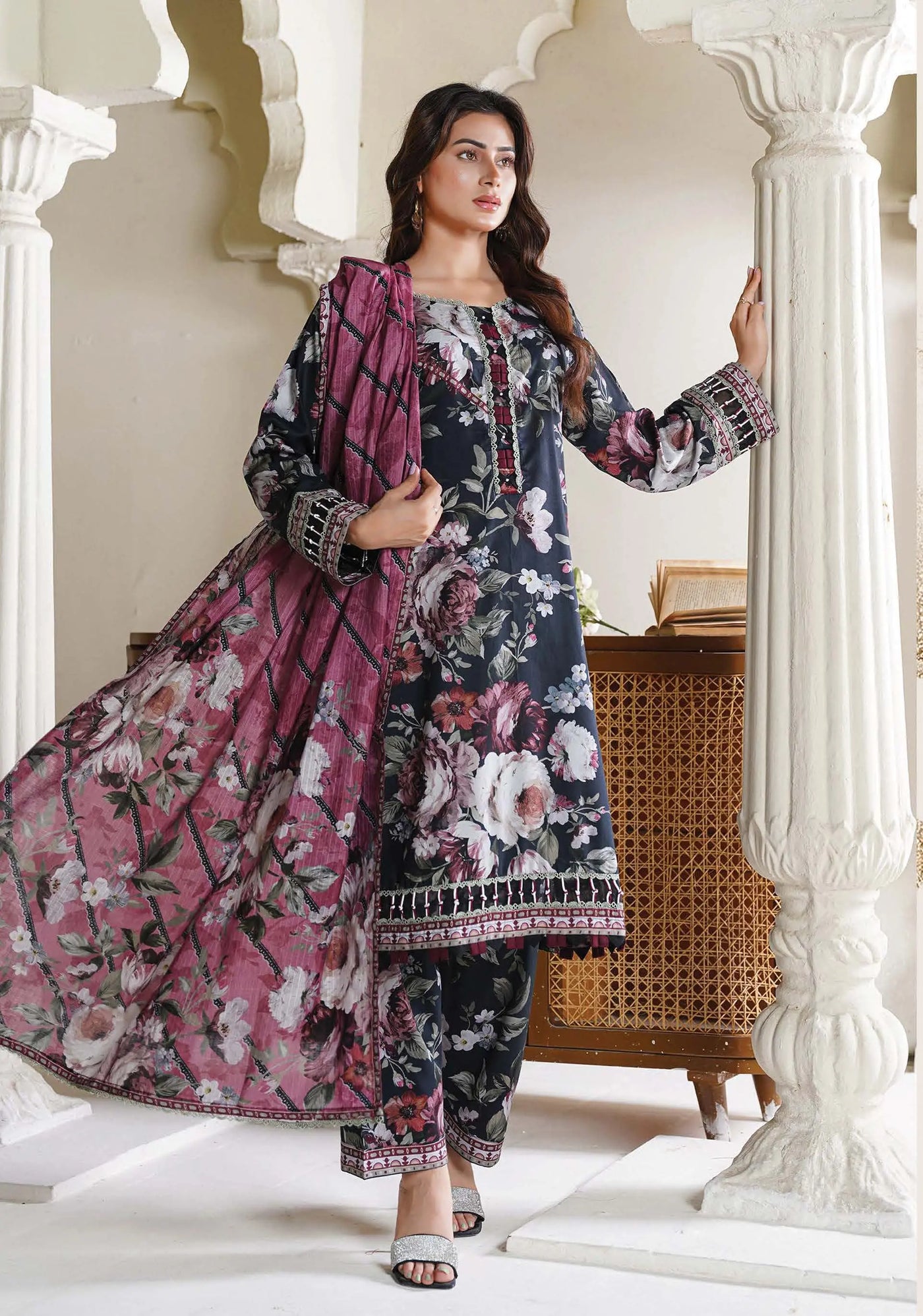Sitarah Styles 'Vol 16' | Embroidered Linen 3pc Pakistani Readymade Womenswear | IN392 SITARAH