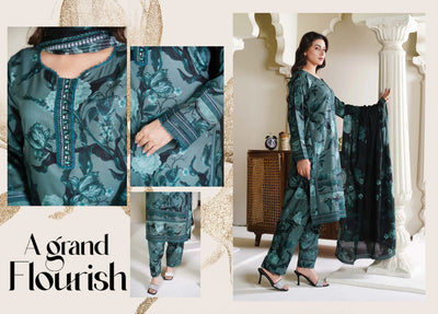 Sitarah Styles 'Vol 16' | Embroidered Linen 3pc Pakistani Readymade Womenswear | IN393 SITARAH