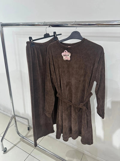 The Knit Studio | Ladies Co Ord Ribbed 2 Piece Top & Bottoms Womenswear | TKS003 (6 Colours)