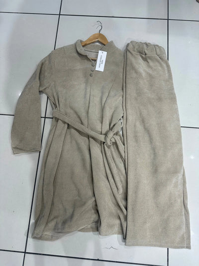 The Knit Studio | Ladies Co Ord Ribbed 2 Piece Top & Bottoms Womenswear | TKS010-Button (5 Colours)