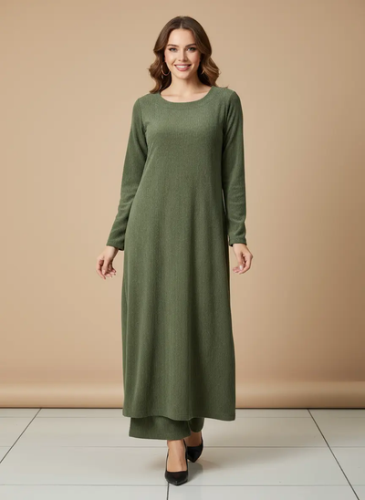 The Knit Studio | Ladies Co Ord Winter 2 Piece Top & Bottoms Womenswear | TKS007-Long (5 Colours)