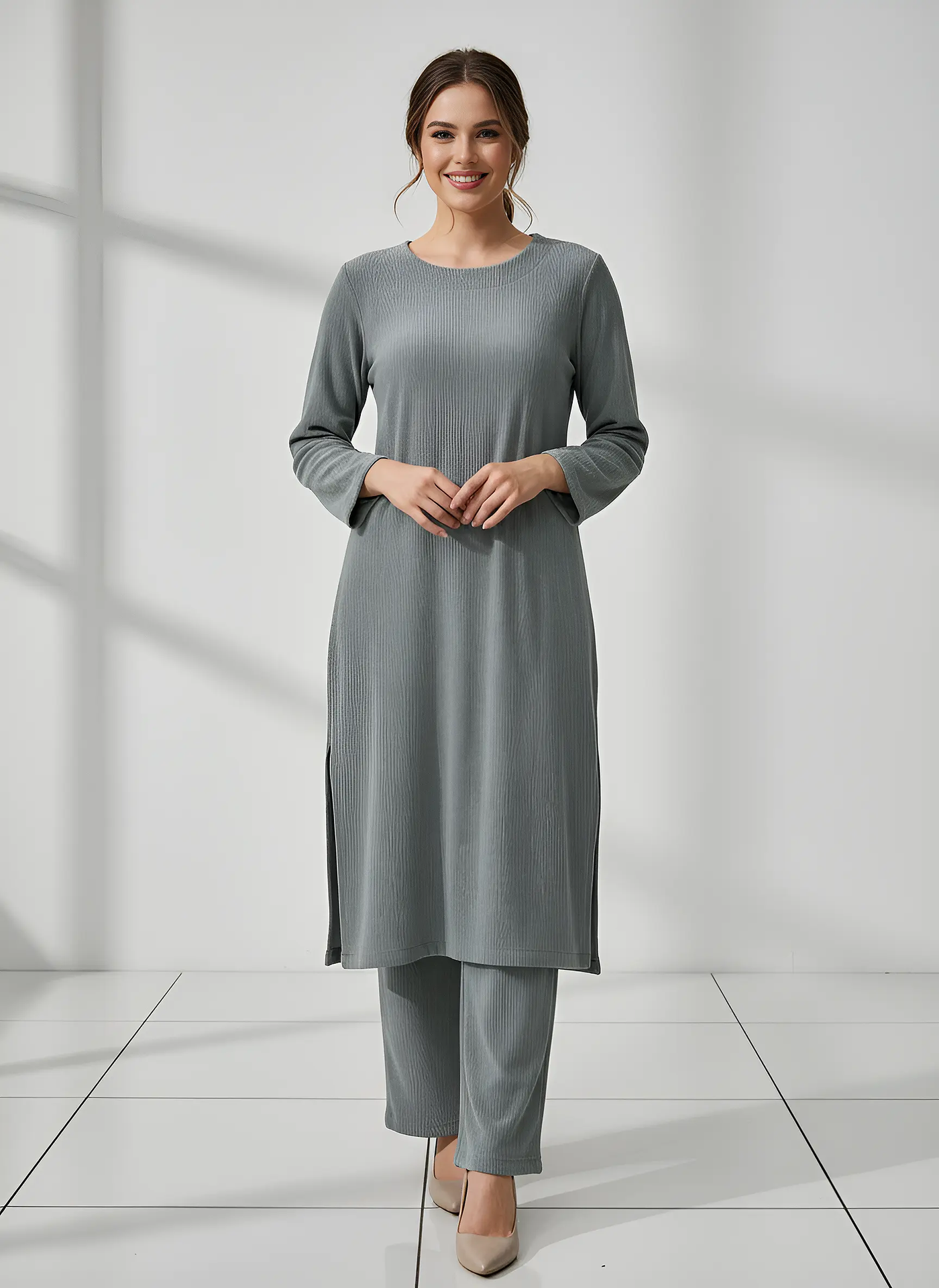 The Knit Studio | Ladies Co Ord Winter 2 Piece Top & Bottoms Womenswear | TKS007-Long (5 Colours)