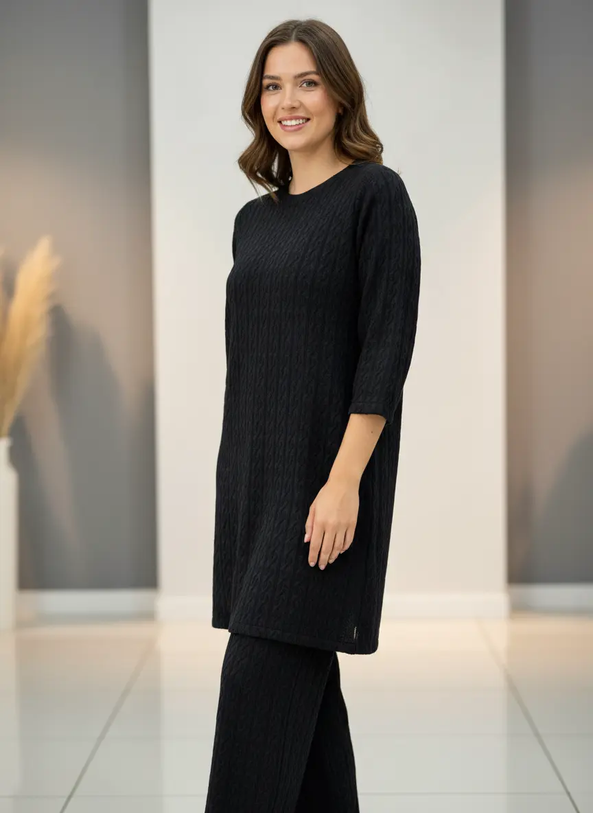 The Knit Studio | Ladies Co Ord Winter 2 Piece Top & Bottoms Womenswear | TKS008-Long (6 Colours)