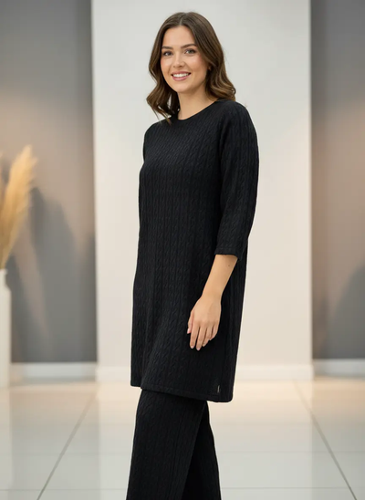 The Knit Studio | Ladies Co Ord Winter 2 Piece Top & Bottoms Womenswear | TKS008-Long (6 Colours)