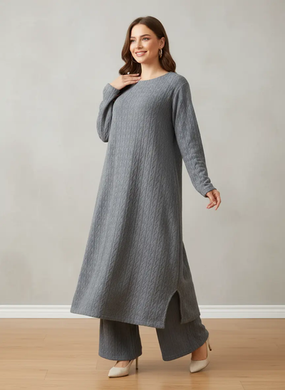 The Knit Studio | Ladies Co Ord Winter 2 Piece Top & Bottoms Womenswear | TKS008-Long (6 Colours)